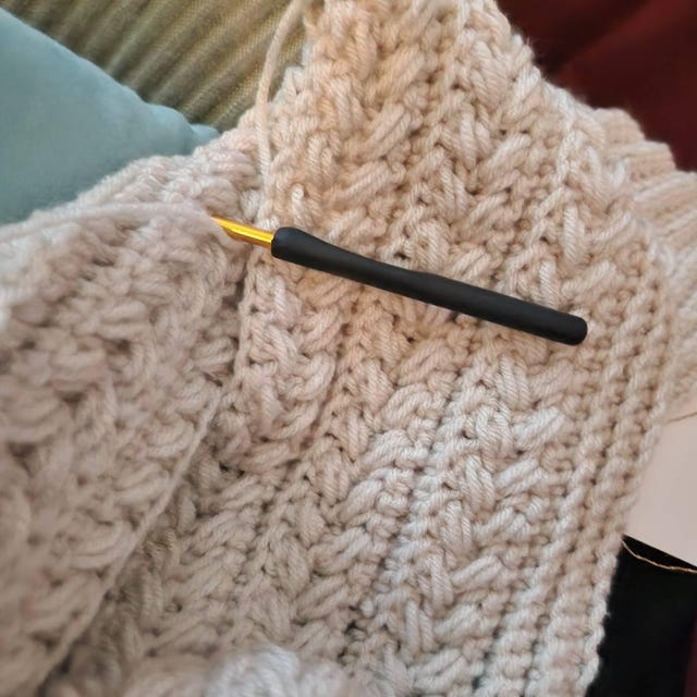 A customer's finished Braided Wheat Stitch Crochet Blanket PDF Pattern