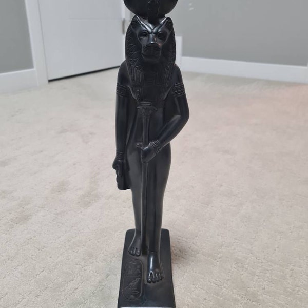 Statue of Goddess Sekhmet Black Standing Large Solid Heavy Ancient ...