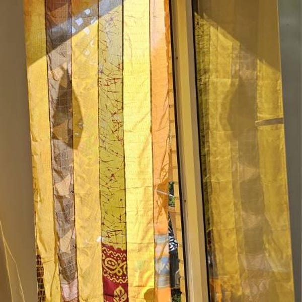 Boho Saree Curtains Upcycled Handmade Saree Curtain With Saree Strips ...