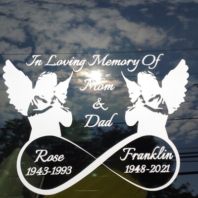 In Loving Memory Decal, Mom and Dad Memorial Decal, Car Decal, Truck ...