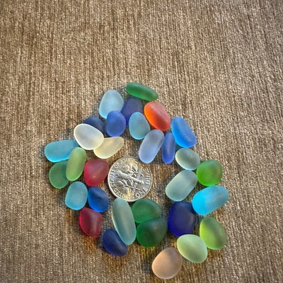 Bulk Mixed Color Sea Beach Glass – Blue, Green, Red, Yellow – For Jewelry Making