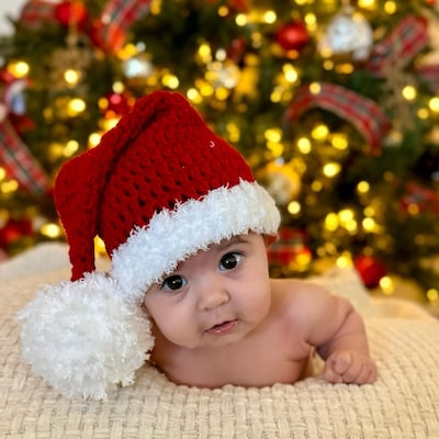 Crochet Baby Hat ,baby Christmas Hat ,READY TO Ship,baby Santa Hat ...