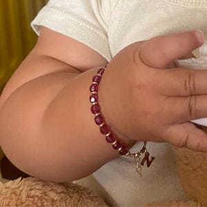 Personalized Birthstone Bracelet | Baby Girl Jewelry | New Baby Gift | 14k Gold Filled | Sterling Silver | Infant Bracelet