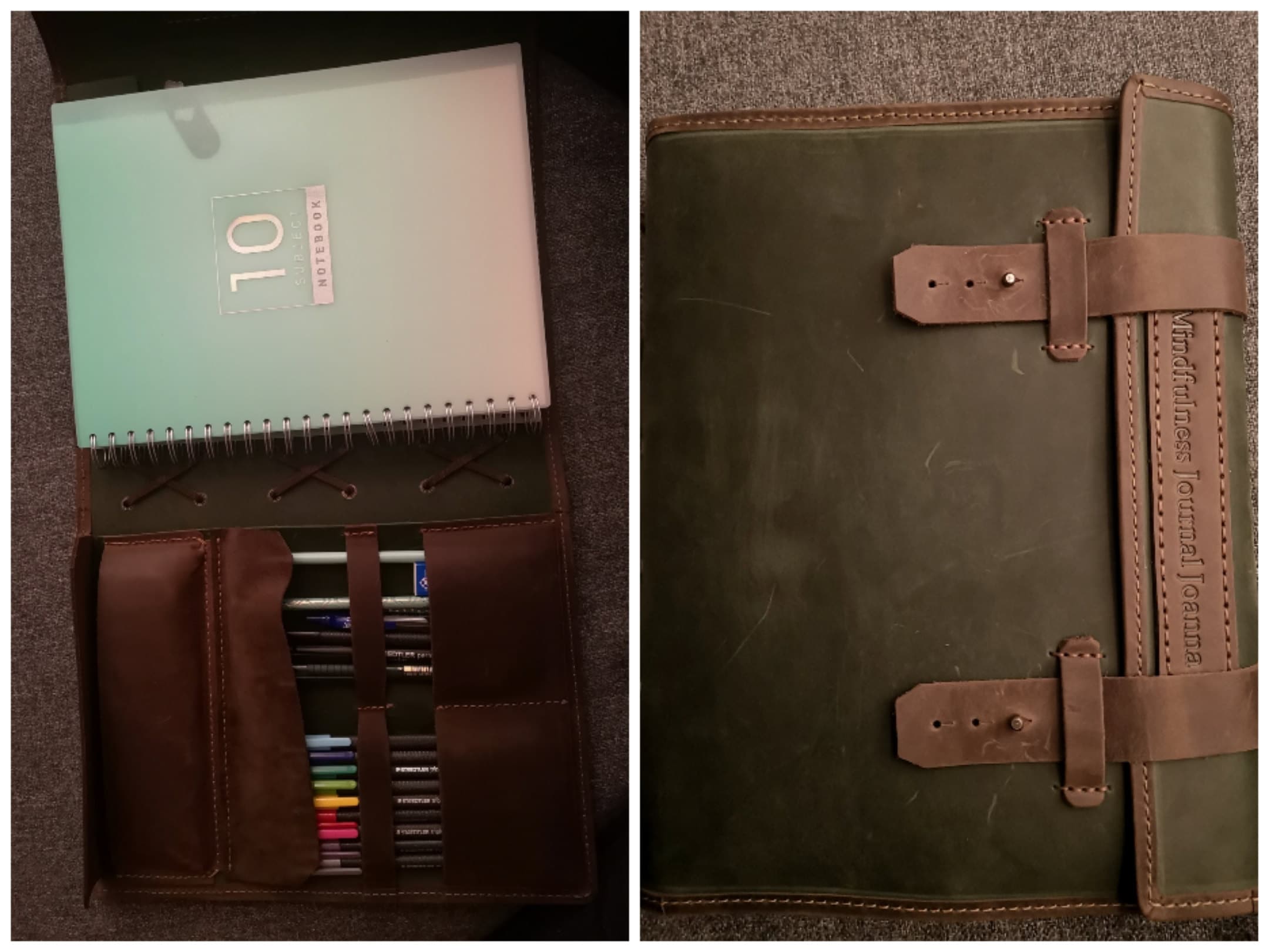 Drawing sketchbook and pencils and leather cover, valentines day gifts sketch book personalized by name, birthday gift for girlfriend & boys