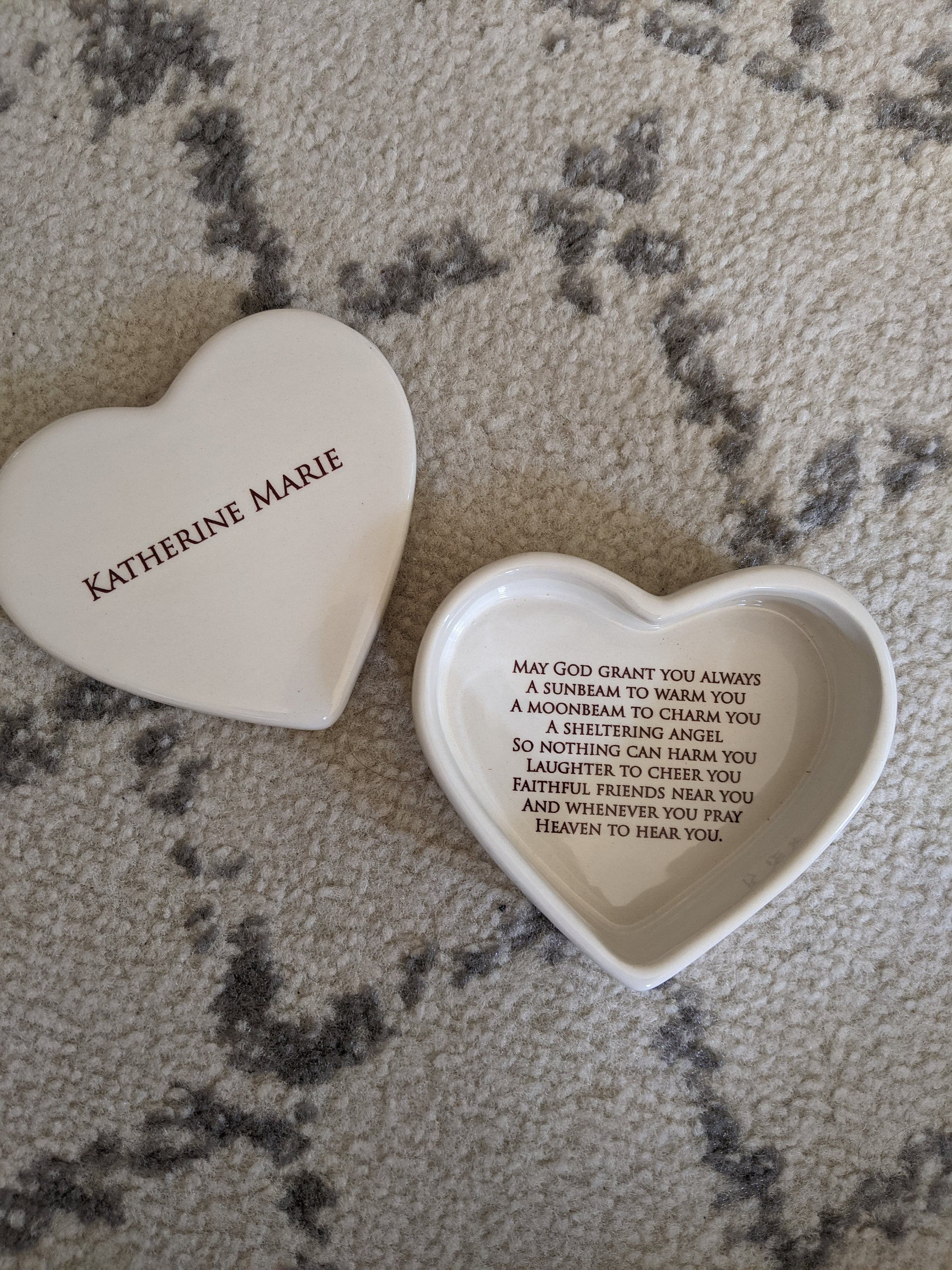 Personalized Baptism Gift, First Communion Gift, Confirmation Gift, Godchild Gift, Goddaughter Gift -With Irish Blessing -Heart Keepsake Box