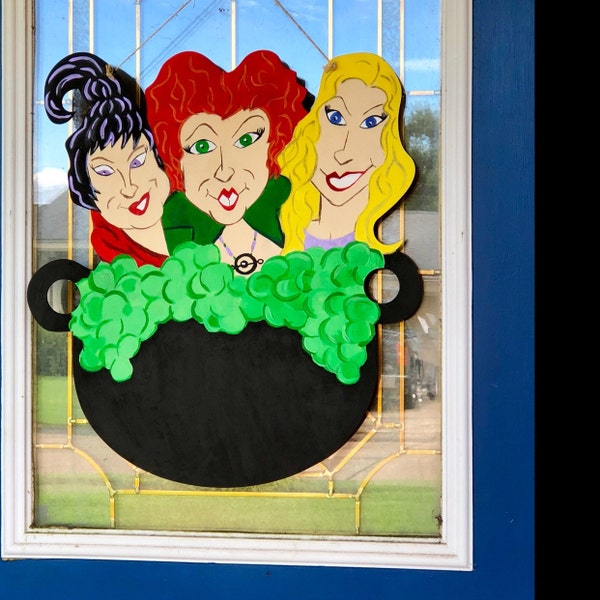 Hocus Pocus Cauldron- Unfinished Wood Laser Cutout, Door Hanger, Wreath ...
