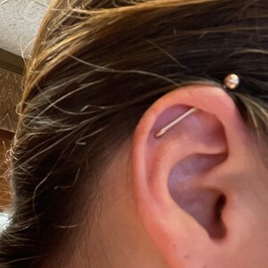 L shaped 14G Industrial Barbell Double Pierced Earring Surgical