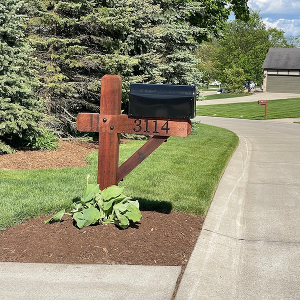 6x6 Rustic Posts Custom Cedar Mailbox Post: Modern Rustic 6x6 Wood Mailbox Support - Etsy