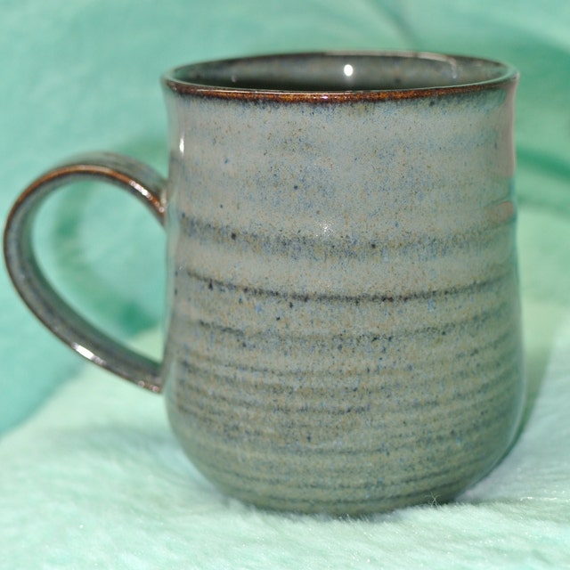 Handmade Pottery Blue Cappuccino Cup with a Saucer by Mad About Pottery –  Mad About Pottery