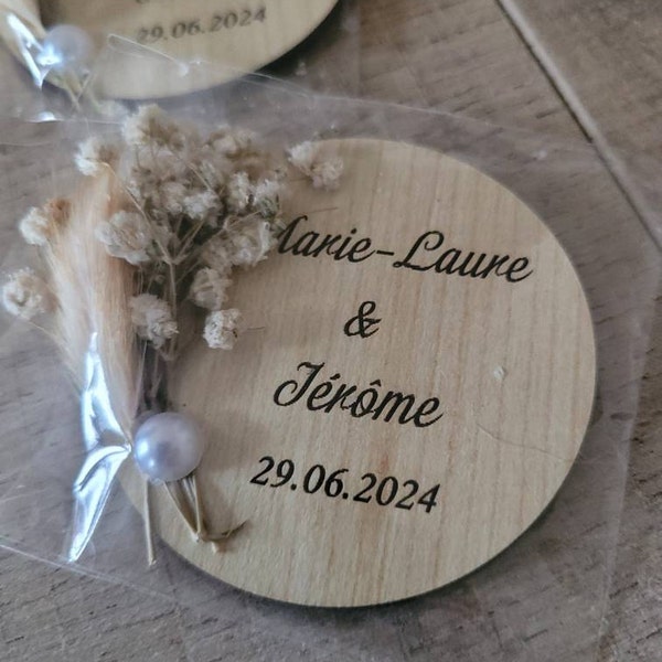 Magnet Bois Pour mariage / baptême , cadeau pour invité mariage - Etsy ...
