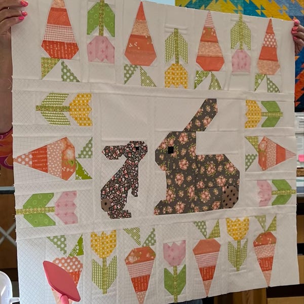 PDF Easter Quilt Pattern - Blue Bunny Quilt Pattern - Etsy