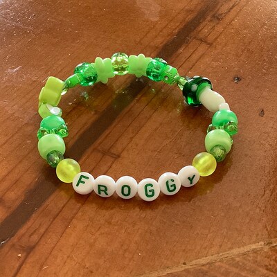 Froggy Beaded Bracelet Frog Jewelry Kandi Bracelet Y2K - Etsy