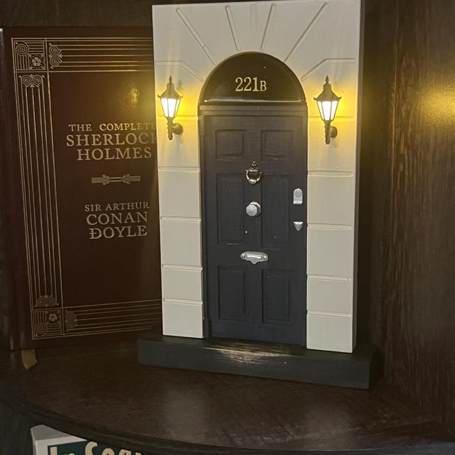 221B Baker Street Miniature Door - Sherlock Holmes Decor - Book