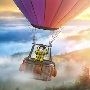 Hot Air Balloon Ride Digital Background / Digital Backdrop and ...
