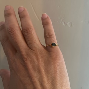 Customer photo from Leslie, Dainty Raw Emerald Ring