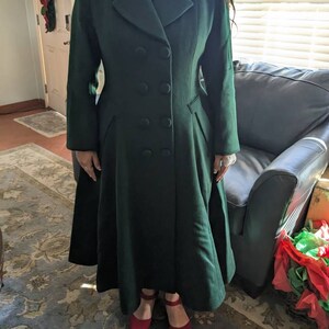 Vintage Inspired Long Wool Coat, Winter Coat Women, Wool