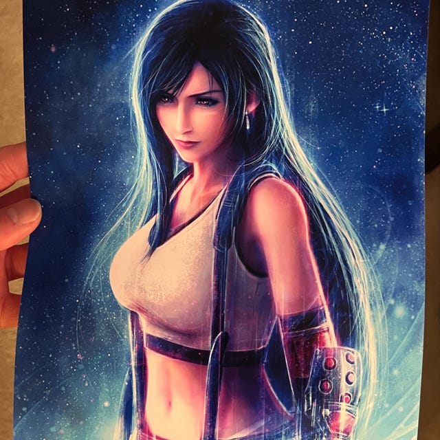 高精彩アート ティファ 複製原画 ファイナルファンタジー FF7 FFVII リメイク」高精彩印刷技術で再現した複製原画をスクエニe