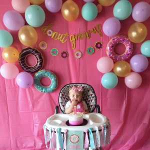 Donut Grow Up Highchair Banner Sweet One First Birthday | Etsy