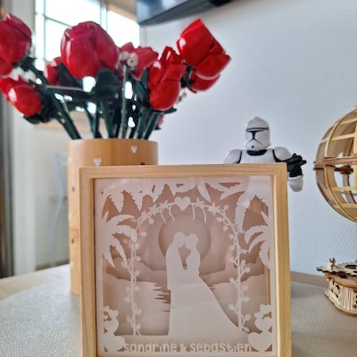 Rectangle 3D Shadow Box Frame Template SVG Silhouette Light Box Cut ...