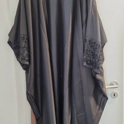 Dana Open Abaya - Dark Grey ( Inner not included ) main image 1