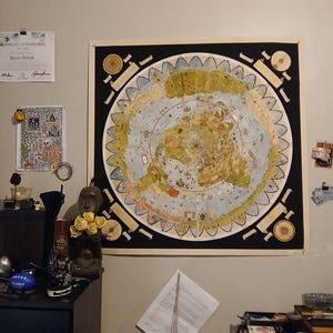 Flat Earth Map of the World - 1587 Urbano Monte Poster Wall Art