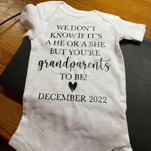 First Granddaughter Pregnancy Announcement Onesie® GIFTBOX Personalize Baby Gender Reveal Gift For Parents New Grandparents Grandma Grandpa