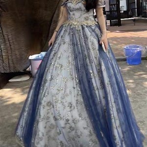Dreamy Blue Princess Prom Dress,Fairy Ball Dress,Evening Dress,Birthday Graduation Bridesmaid Dress,Cocktail Dress,Elegant Party Dress,Dress