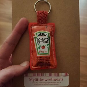 Ketchup Keyring, Keychain, Novelty Keyring Handmade Using a