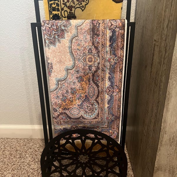 Handcrafted Metal Prayer Rug Stand, Elegant Prayer Rug Holder, Modern ...