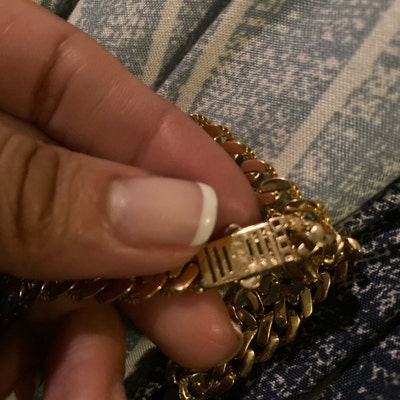 14k Real Gold Miami Cuban Link Chain With Zirconia Box Lock Necklace ...