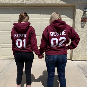 bestie 1 and bestie 2 hoodies
