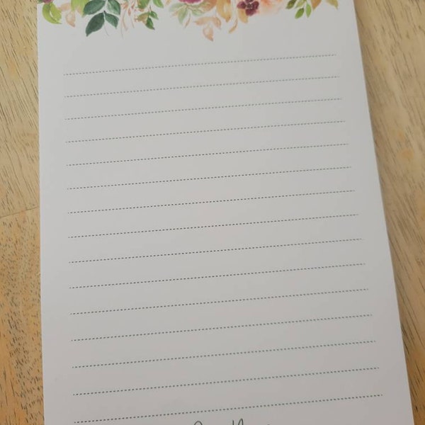 Personalized Notepad Floral, Personalized Stationary for Women, Custom ...