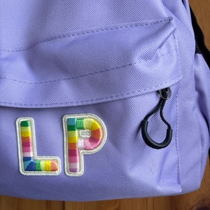 Rainbow Letter Patch 3D Self Adhesive Sticker 2.15" 5.5cm Stick On Alphabet Capital Letter Sew On Embroidered A To Z Personalize DIY Gift