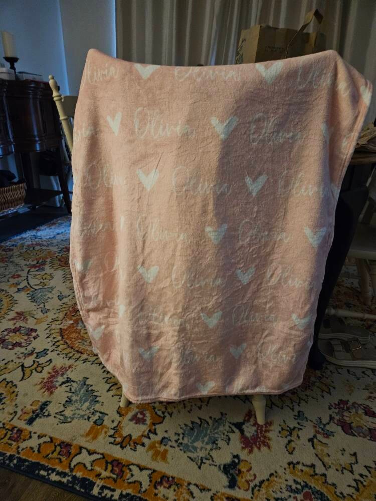 Personalized Girl Name Blanket, Custom Baby Blanket, Newborn Blanket, Girl Blanket Gift, Baby Blanket, Kids Blanket, Christmas Present Gift