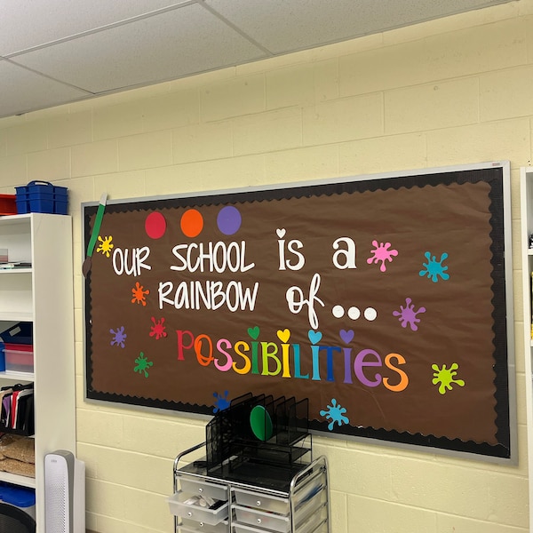 Teachers School Bulletin Board Cutouts DIY Kit "rainbow of ...