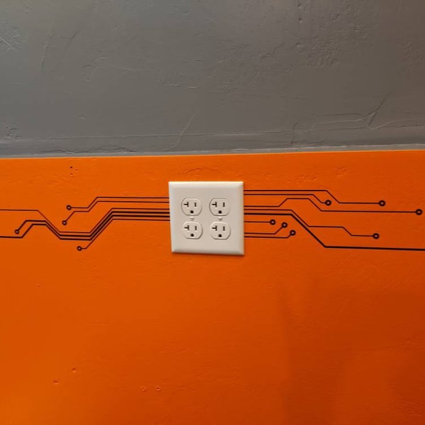 Circuit Board Wall Decal, Technology Vinyl Wall Art Decals, Gamer Room ...