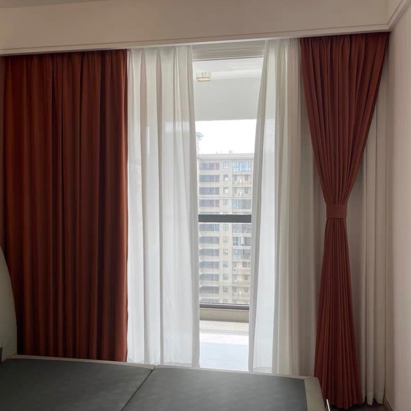 Leaves Pattern Country Style Linen Curtain Etsy