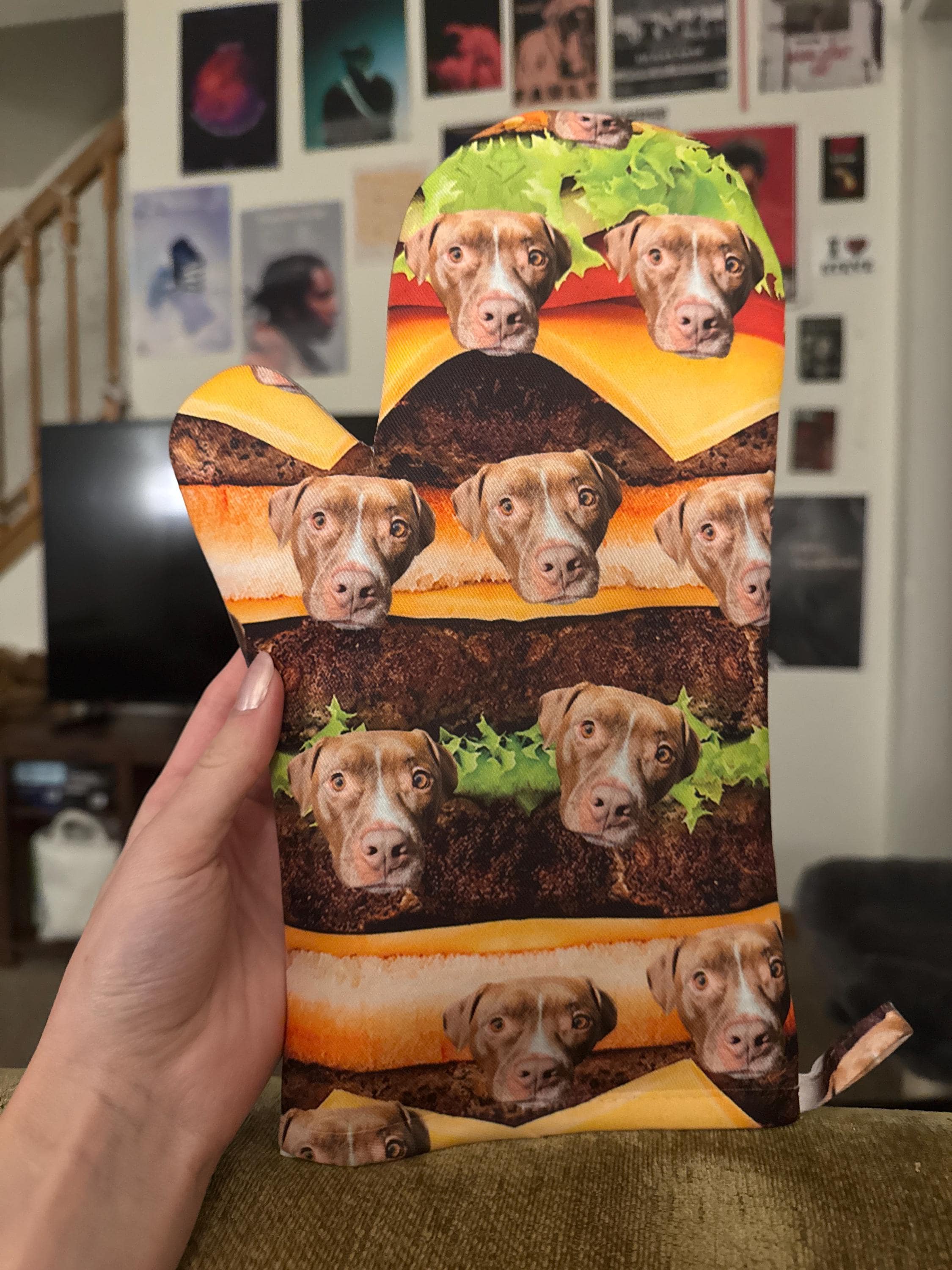 Customized Dog Mitt - Put Your Cute Dog on Custom Oven Mitts, Dog Lovers, Dog GIft, Dog Personalized, Dog Gift Socks, Christmas Gift
