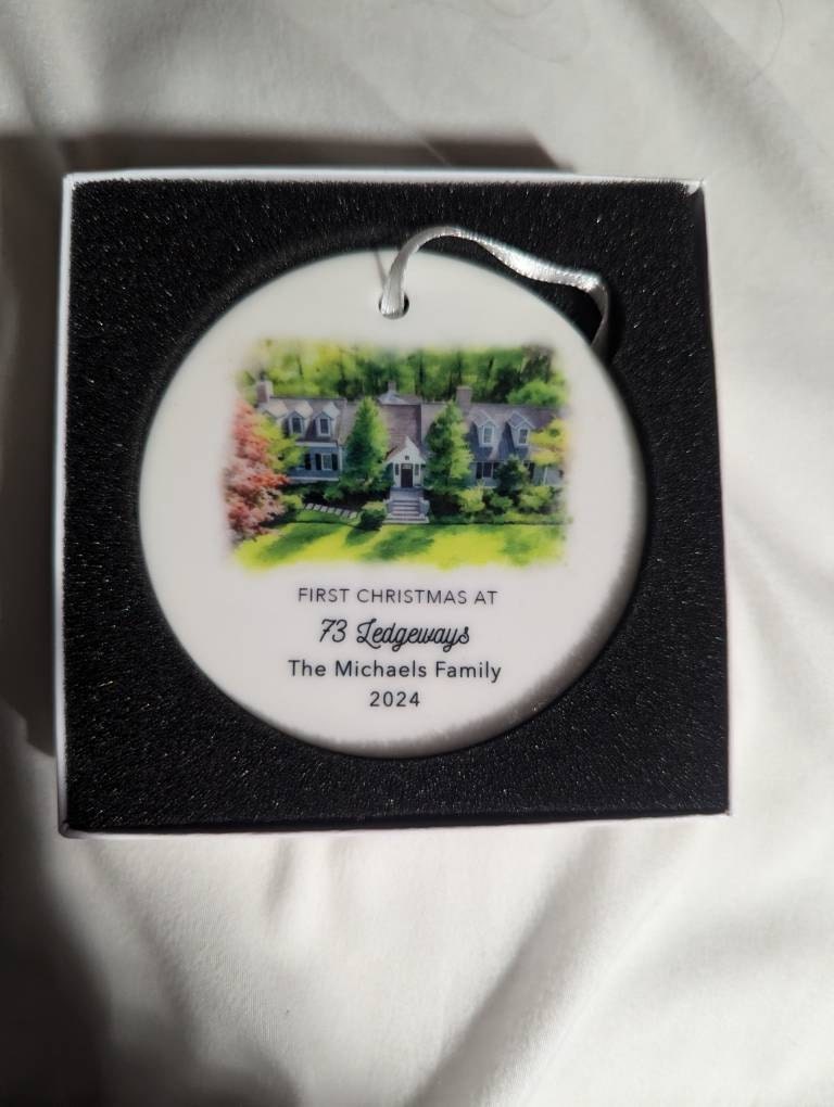 New Home Ornament - Personalized New Home Christmas Ornament - Watercolor Photo Ornament