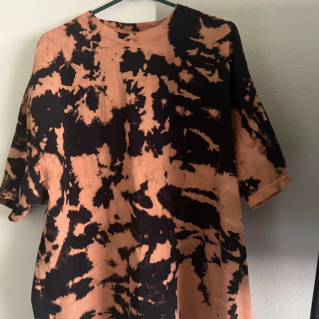 Black Bleach Dye T-shirt - Bleach Dye Shirt- Bleached Shirt