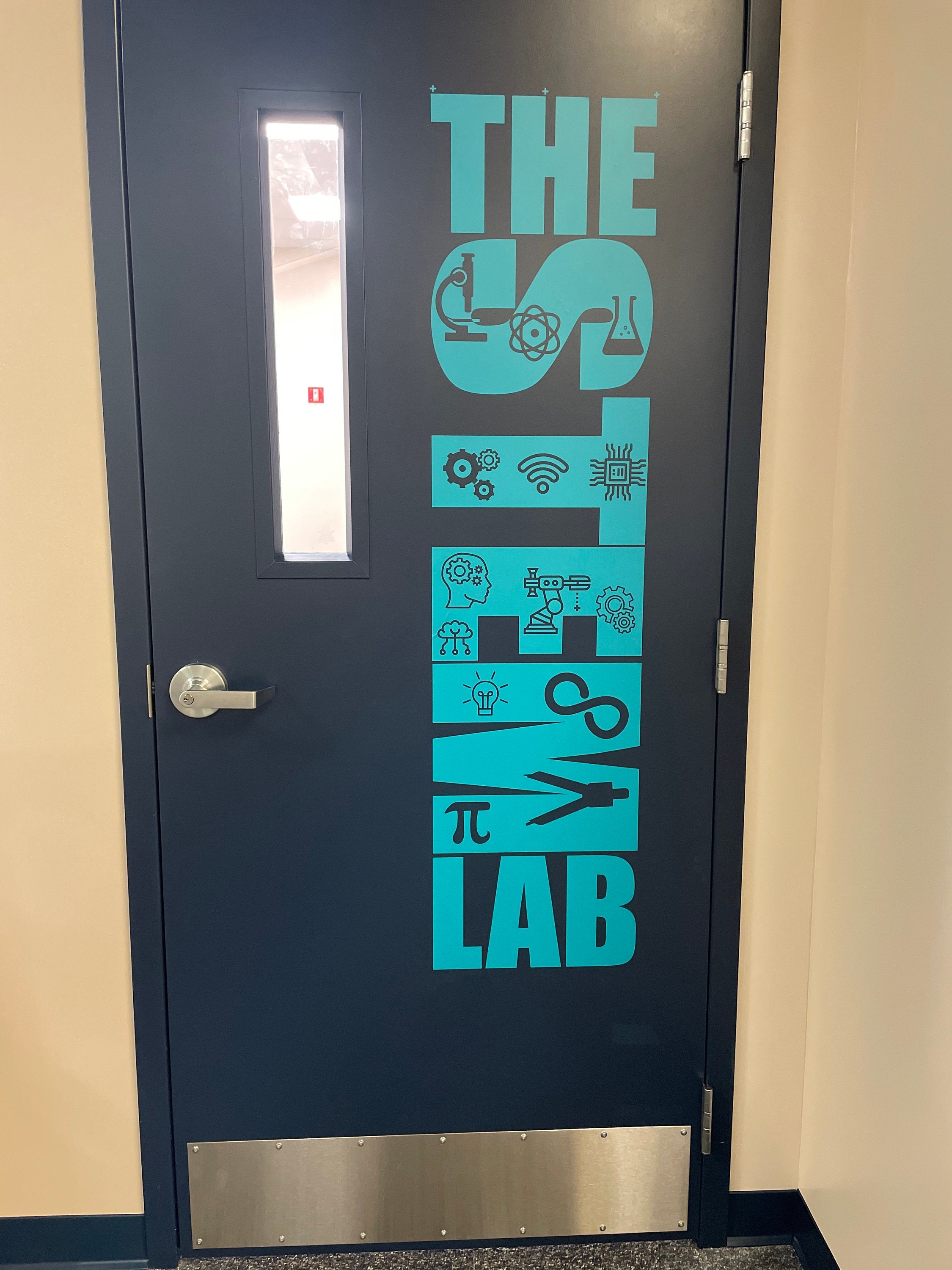 The STEM Lab, teacher decal, school classroom, vinyl wall decal, classroom wall decal, STEM Class, teacher door, Science, Technology, Math