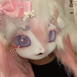 夢かわいい獣人着ぐるみヘッド パステルフォックスバニー樹脂アニメ