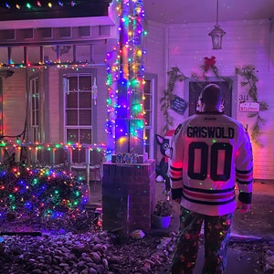 Clark Griswold #00 X-Mas Christmas Vacation Hockey Jersey Movie Stitched  White L