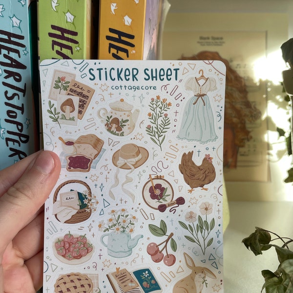 Sticker Sheet - Cottagecore | Journal Stickers, Calendar, Planner ...
