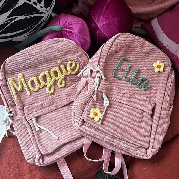 Personalized Corduroy Toddler Backpack: Custom Name School Bag - Etsy