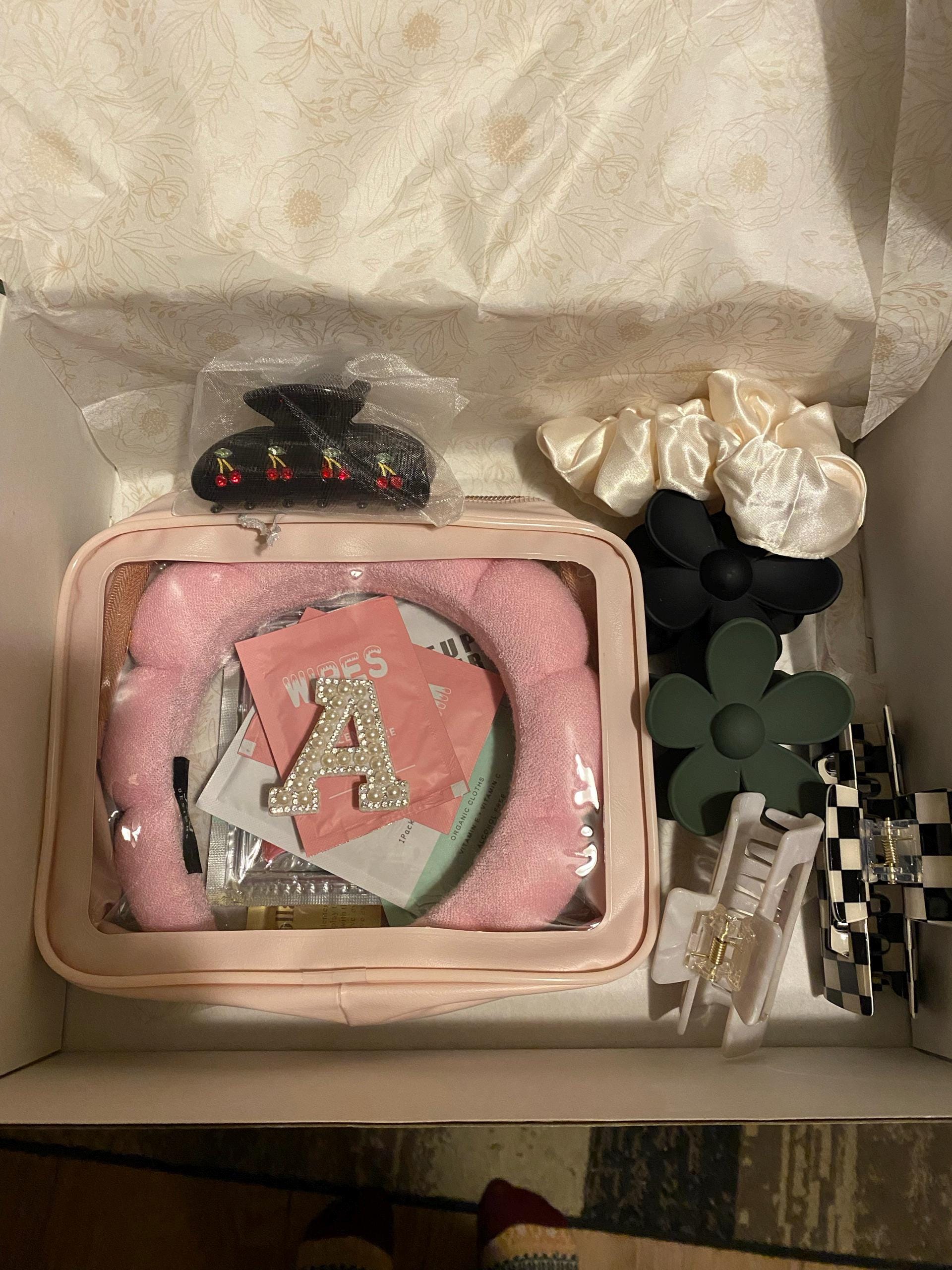 Personalized Care Package with Makeup Bag Bachelorette Party Gift Bag Party Favor for Teen Girl Slumber Party Pamper Spa Gift for Mom To Be