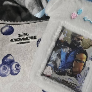 Rilakkuma Photocard Holder - Pastel Aesthetic Plush Keychain, Trading Card Case Trinket, Cute Transport Kpop Student ID Holder - CottonKoko