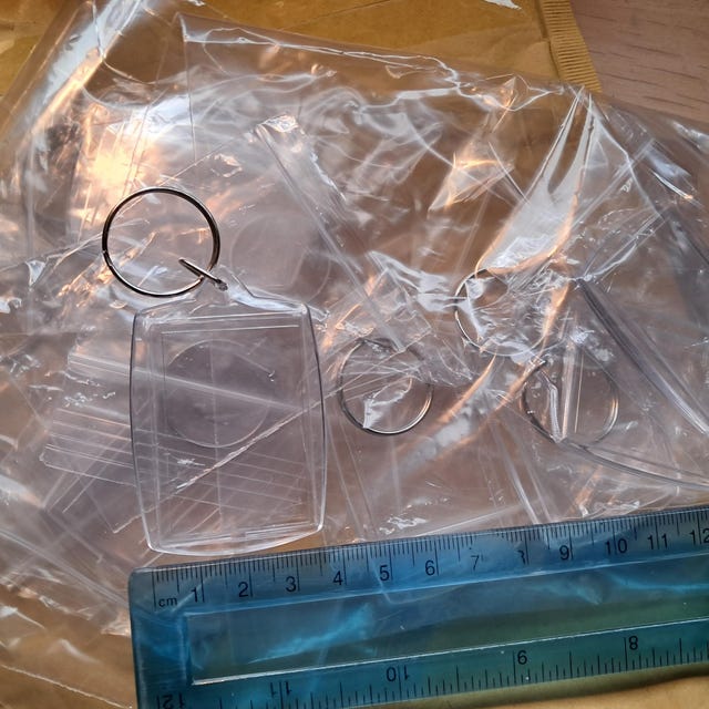 Rectangle Keyring Frame 6-Pack Clear Acrylic Photo Keyrings - 50x35mm Blank Inserts, Personalizable, UK Seller 6 Pack Photo Keyring Rectangle Shape - Foto 6