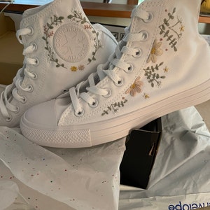 Embroidered Converse High Tops Etsy