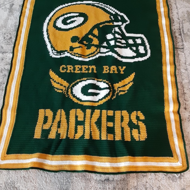 Green Bay Packers Afghan Design #1 Crochet Pattern